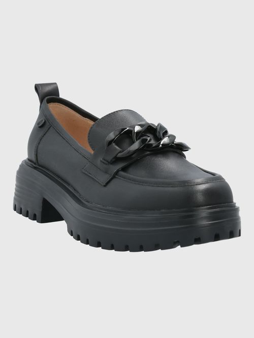 Mocasín Para Mujer Cuero Leboni Negro Hush Puppies