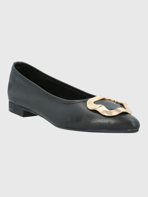 Ballerina Para Mujer Cuero Kenzie Negro Hush Puppies