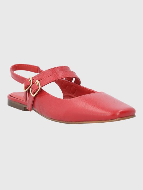 Ballerina Para Mujer Cuero Clementine Rojo Hush Puppies