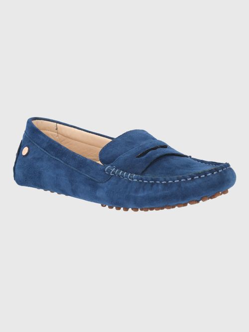 Mocasín Para Mujer Cuero Band Azul Hush Puppies