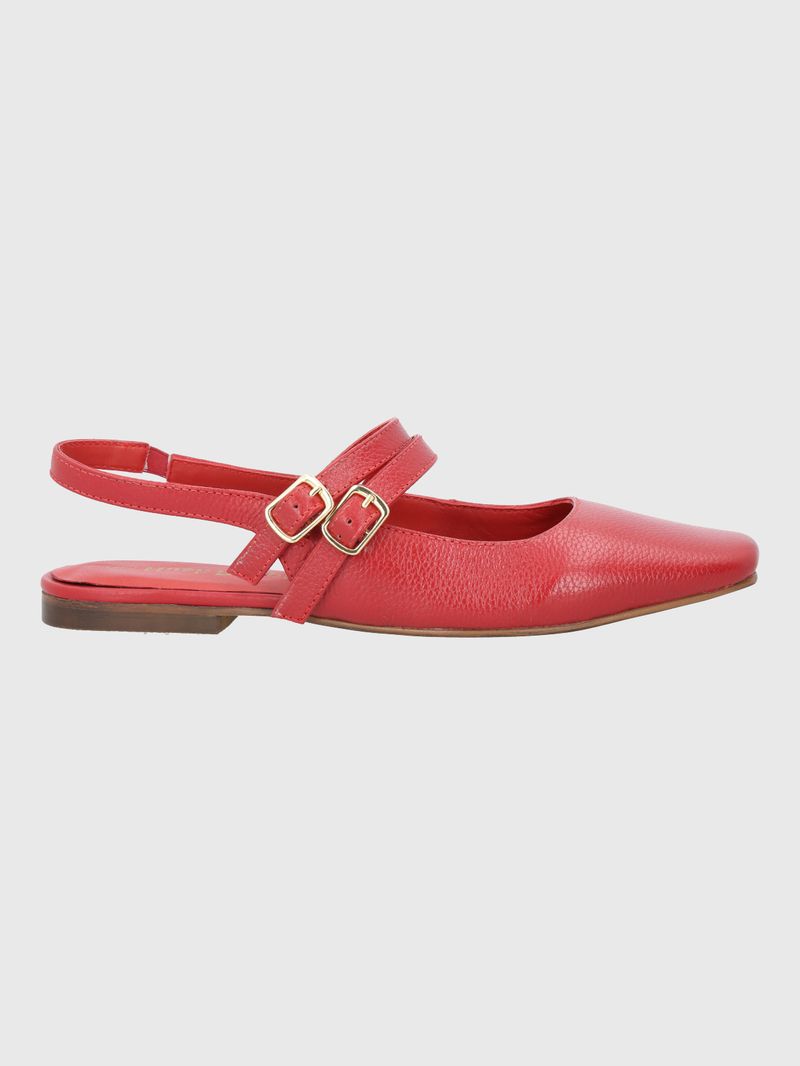 Ballerina-Para-Mujer-Cuero-Clementine-Rojo-Hush-Puppies