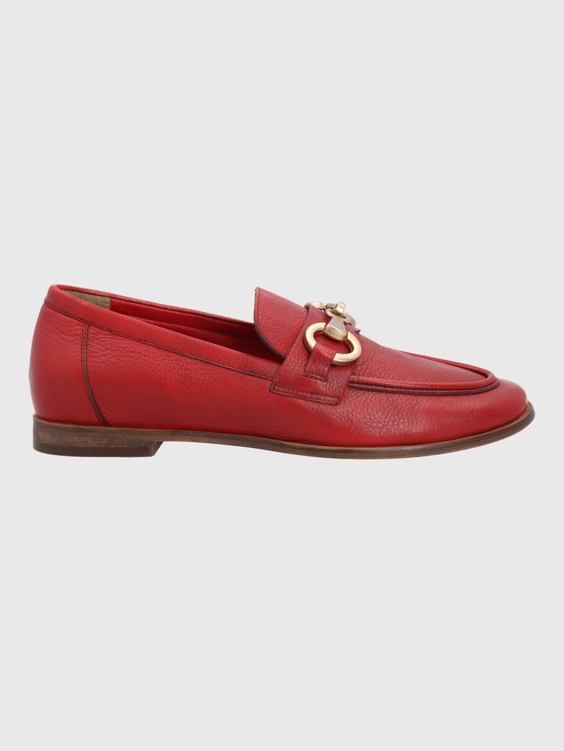 Mocasin-Para-Mujer-Cuero-Poplin-Rojo-Hush-Puppies