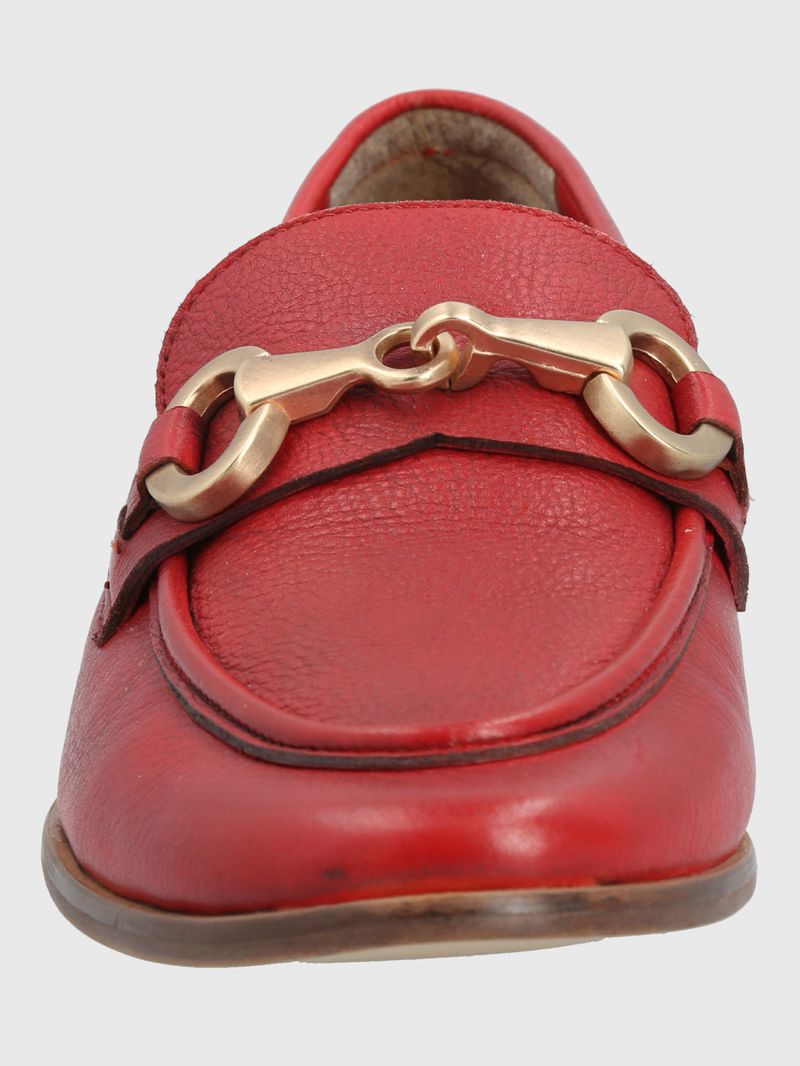 Mocasin-Para-Mujer-Cuero-Poplin-Rojo-Hush-Puppies