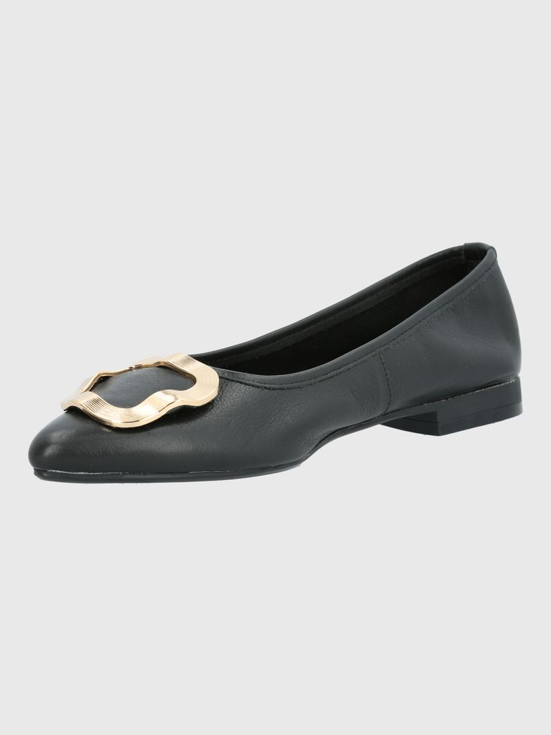 Ballerina-Para-Mujer-Cuero-Kenzie-Negro-Hush-Puppies