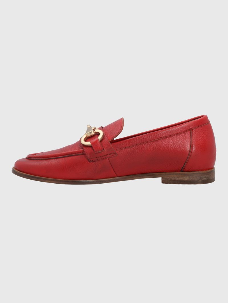 Mocasin-Para-Mujer-Cuero-Poplin-Rojo-Hush-Puppies