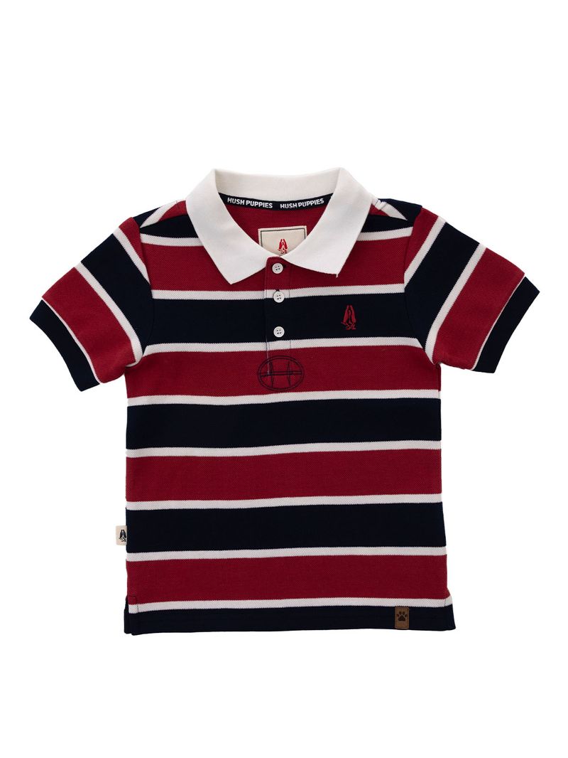 Polo-Para-Niño-Manga-Corta-Algodon-Pique-Rojo-Hush-Puppies-Kids
