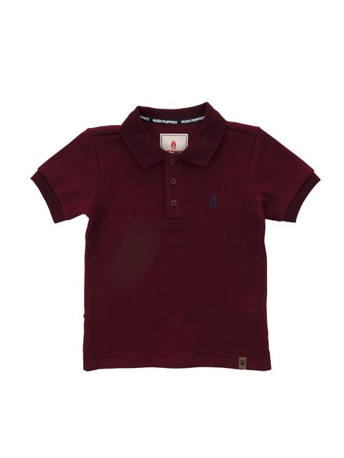 Polo Para Niño Manga Corta Algodón Unkel Burdeo Hush Puppies Kids