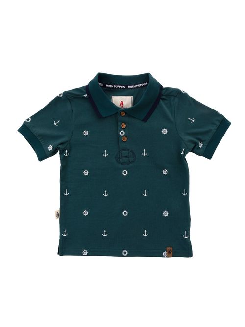 Polo Para Niño Manga Corta Algodón Bonn Celeste Hush Puppies Kids