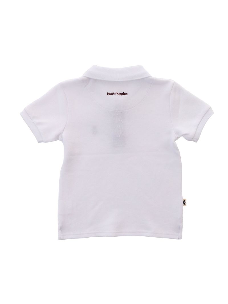 Polo-Para-Niño-Manga-Corta-Algodon-Pique-Blanco-Hush-Puppies-Kids