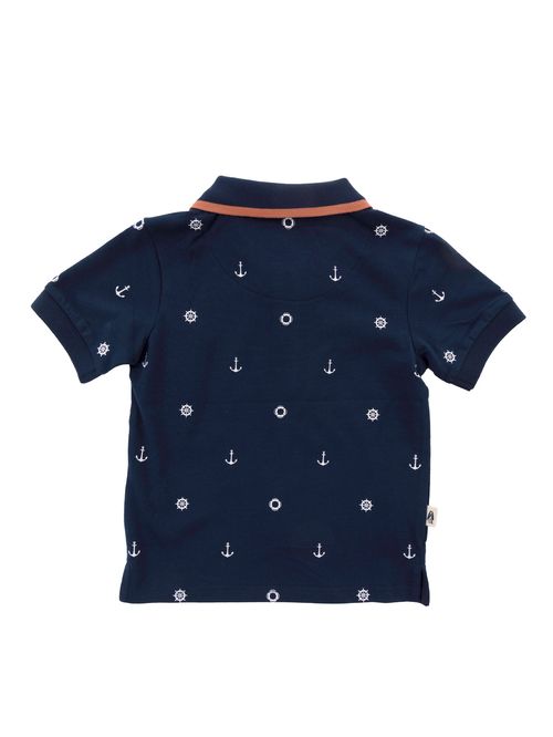 Polo Para Niño Manga Corta Algodón Bonn Azul Hush Puppies Kids