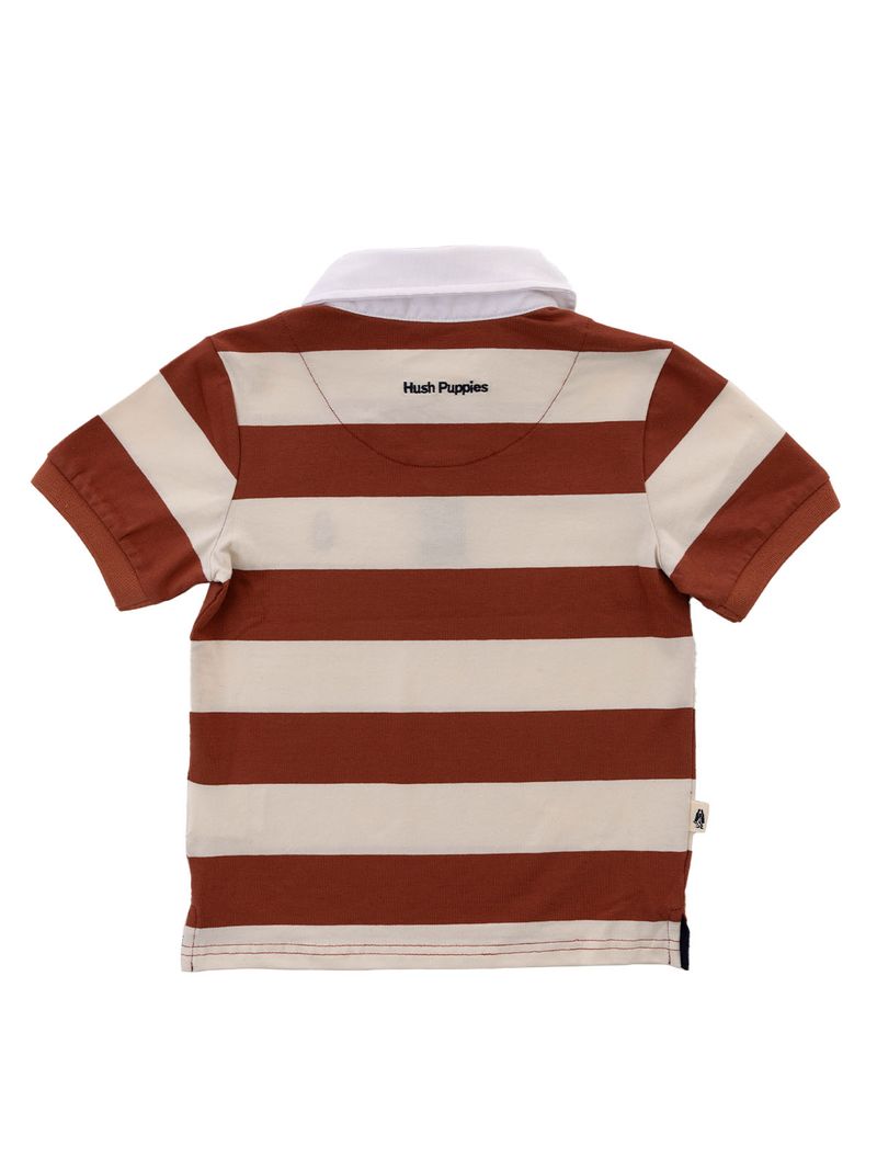 Polo-Para-Niño-Manga-Corta-Algodon-Marne-Naranjo-Hush-Puppies-Kids