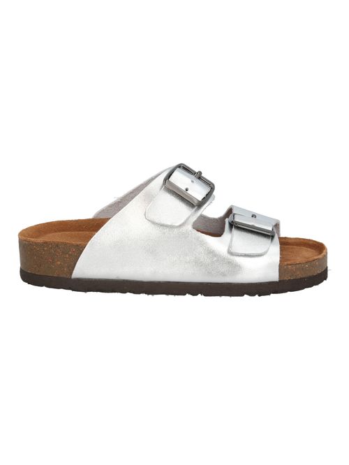 Sandalia Para Niña Cuero Birke Plateado Hush Puppies