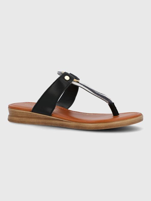 Sandalia Para Mujer Sintetico Furdo Negro Hush Puppies