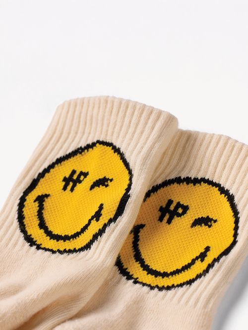 Calcetin Para Mujer Algodón Hp X Smiley World Crema Hush Puppies