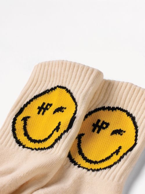 Calcetin Para Hombre Algodón Hp X Smiley World Crema Hush Puppies