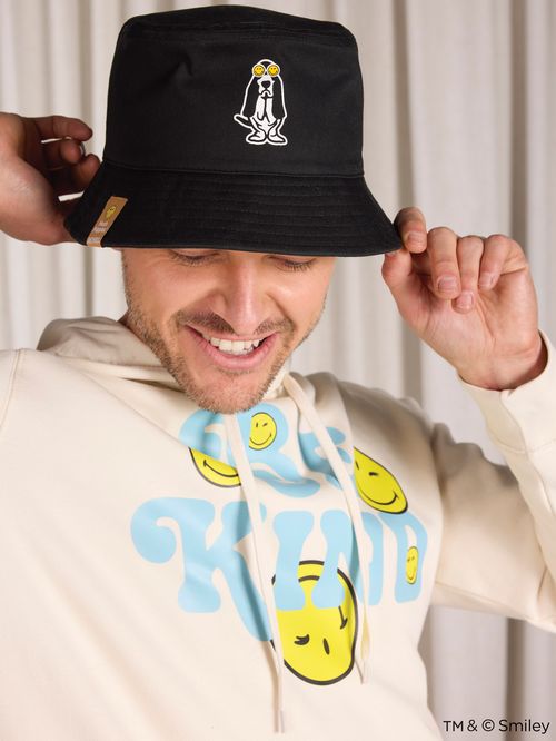 Gorro Unisex Algodón Hp X Smiley World Negro Hush Puppies