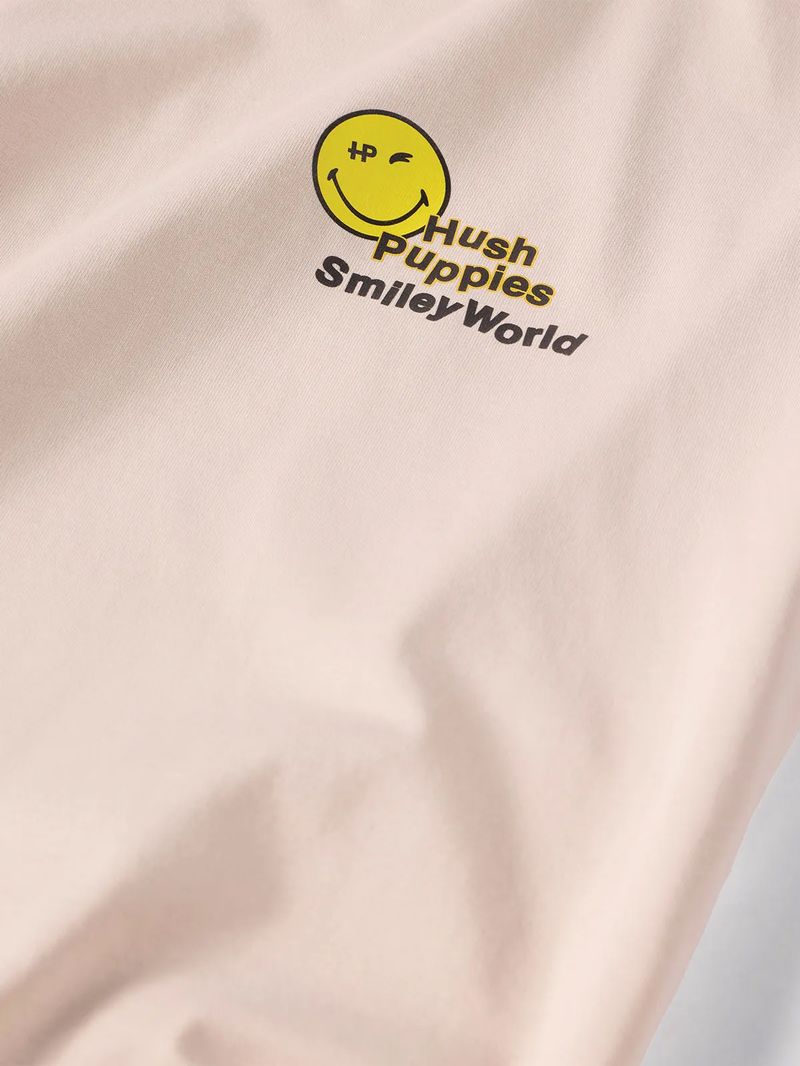 Polo-Para-Hombre-Algodon-Hp-X-Smiley-World-Blanco-Hush-Puppies